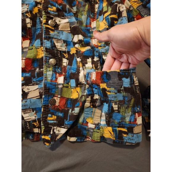 Christopher & Banks Jacket Women’s XL Corduroy Multi Color Button Front Vintage - Picture 2 of 11